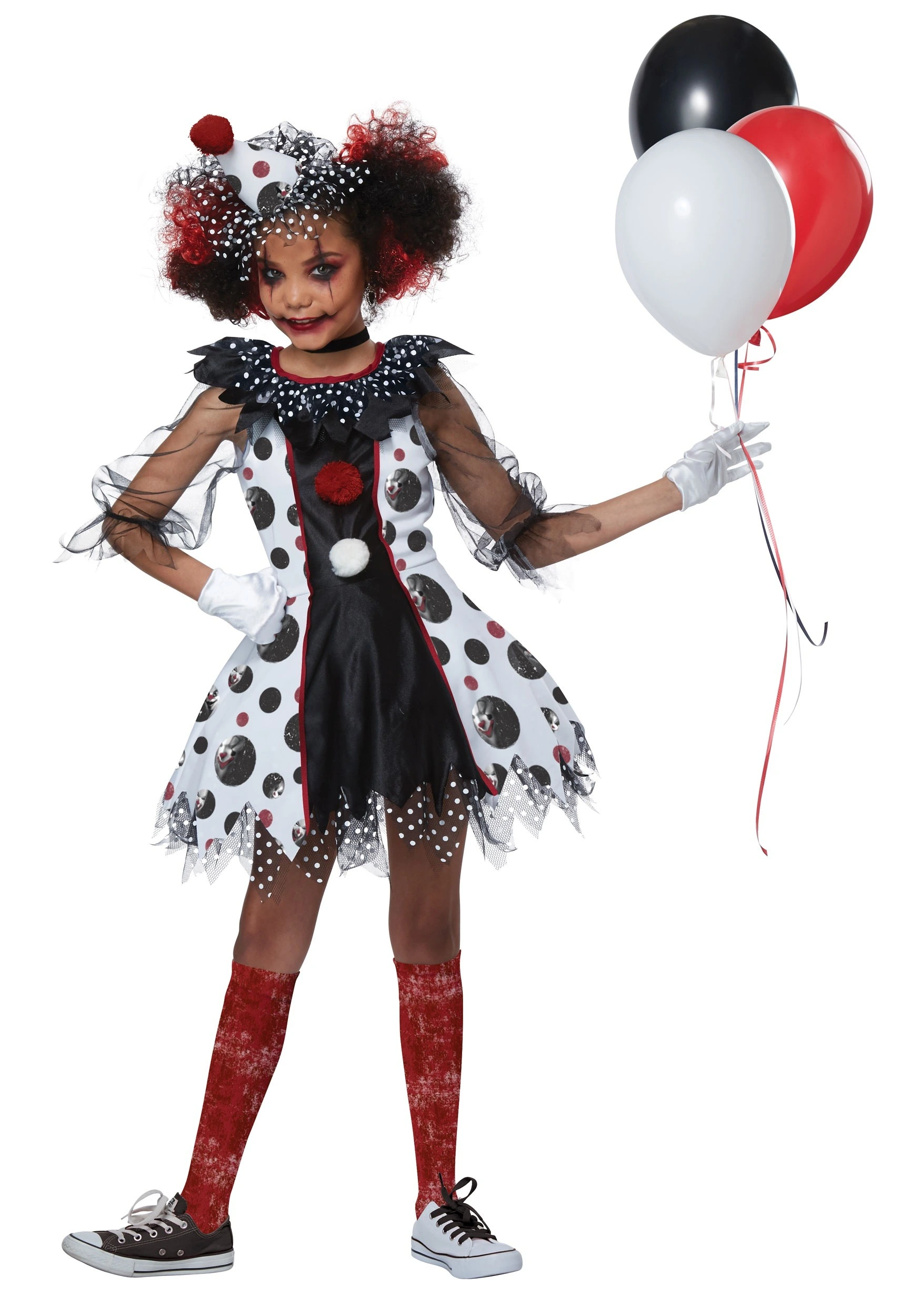 California Costume Collection Girls Creepy Clown Costume 3 California Costume Collection Girls Creepy Clown Costume