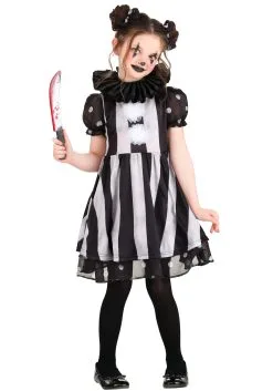 Fun Costumes Girl's Dark Circus Clown Costume