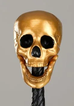 Woo Hing Gold Voodoo Skull Staff Accessory 7 Woo Hing Gold Voodoo Skull Staff Accessory -California Costume Store gold voodoo skull staff alt 2