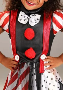 Jerry Leigh Dangerous Dotty The Clown Costume For Kids -California Costume Store kids dangerous dotty the clown costume alt 2