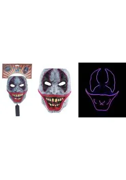 Funny Fashions Light Up Evil Clown Costume Mask
