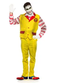 Seeing Red Evil Fast Food Clown Men's Costume