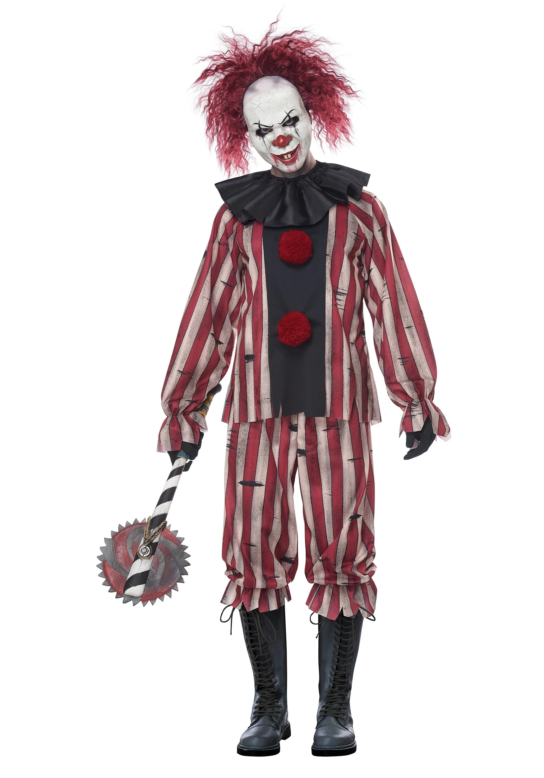 California Costume Collection Men's Plus Size Nightmare Clown Costume 3 California Costume Collection Men's Plus Size Nightmare Clown Costume
