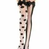 MUSIC LEGS Women's Spotted And Striped Clown Thigh Highs -California Costume Store spotted and striped clown thigh highs for women