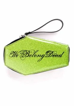 Rock Rebel Shop We Belong Dead Glittery Faux Patent Coffin Wallet