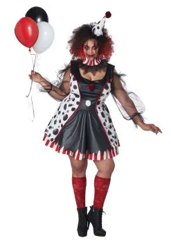 California Costume Collection Women's Plus Size Twisted Clown Costume